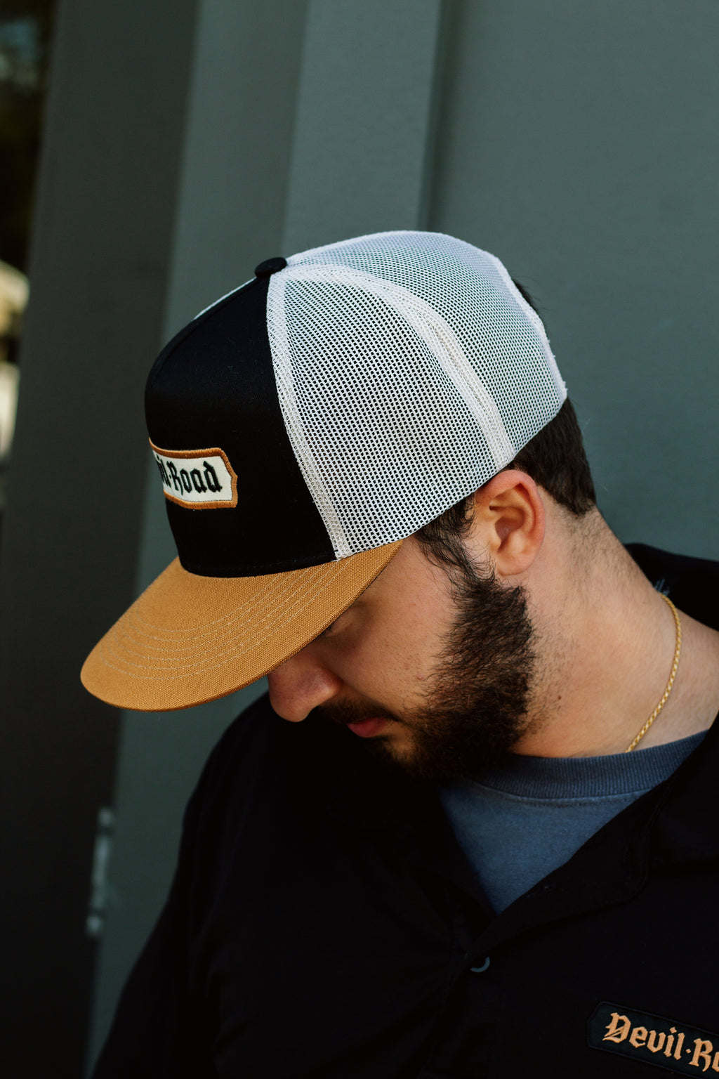 Hat - Black/Stone/DUK + 2-location embroidery w/ applique